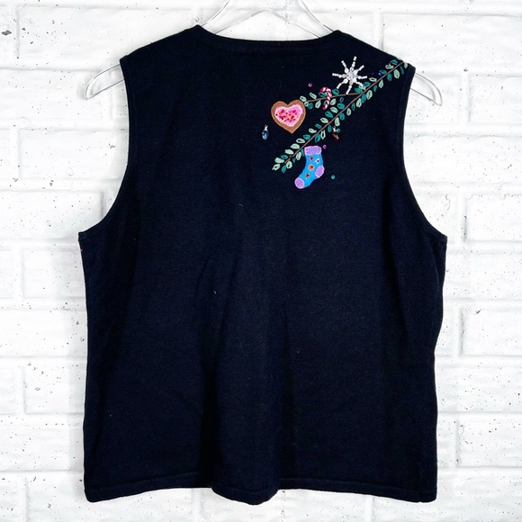VINTAGE Marisa Christina Novelty Christmas Tree Sweater Vest Large - Picture 6 of 7